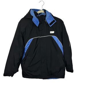 Nike Hooded Jacket Youth Large 14-16 Black Winter Casual Fleece Lined